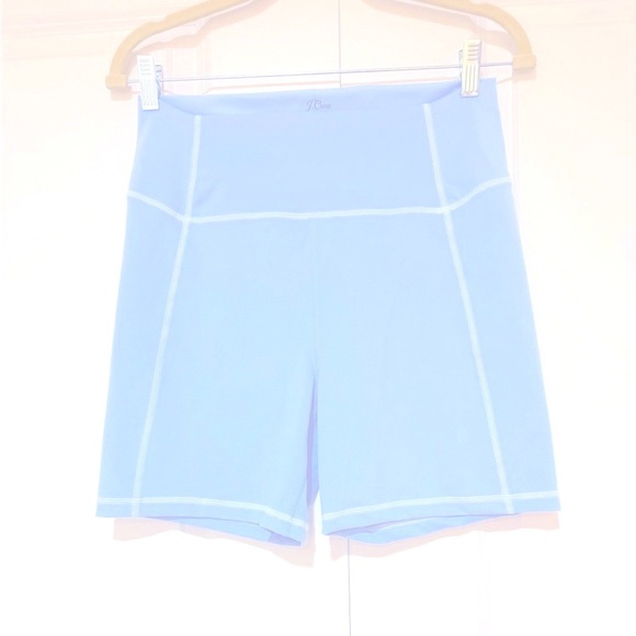 NWOT JCREW Blue CloudStretch high-rise BIKE short sz L - Picture 5 of 6